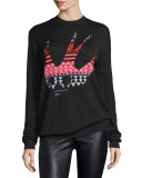 Fair Isle Swallow Wool Sweater, Black