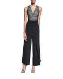 Larissa Layered Wide-Leg Pants, Black