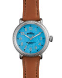 Runwell Coin Edge Watch with Leather Strap, 38mm