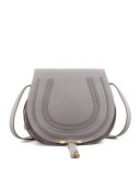 Marcie Medium Leather Crossbody Bag, Gray