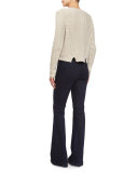 Charmer Cropped Wool-Blend Sweater, Oatmeal