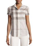 Short-Sleeve Cotton Check Shirt 