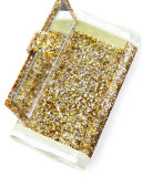 Lara Backlit Acrylic Clutch Bag, Gold/Silver/Glow