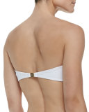 Antibes Scalloped Bandeau Swim Top, White