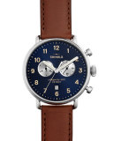 43mm Canfield Chronograph Watch, Brown