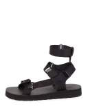 Runway Nylon Strap Sandal, Black