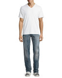 Barracuda Distressed Dirty-Wash Denim Jeans, Blue