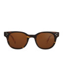 Afton Round Two-Tone Sunglasses, Coco 