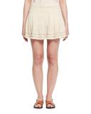 Alea Studded Jersey Mini Skirt, Ecru
