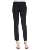 Jillian Slim Wool Pants, Black