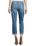 Josefina Embroidered Botanical Relaxed Jeans, Indigo
