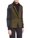Wisteria Colorblock Flight Blazer, Army Green/Black