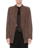 Stand-Collar Bracelet-Sleeve Jacket, Mud