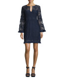 Lace A-line Dress with Fringe Trim 
