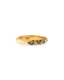 18K Yellow Gold Ring with Mixed Diamonds, Size 6.75
