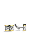 Cable Cigar Band Cuff Links with Gold