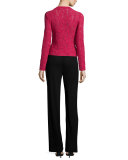 Wide-Leg Pants W/Banded Waist, Black 