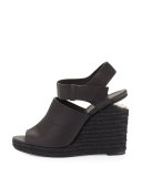 Tori Espadrille Wedge Sandal, Black