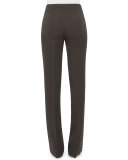 Carole Flat-Front Straight-Leg Pants, Turtle