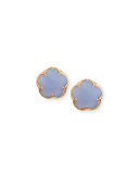 Bon Ton Chalcedony Flower Stud Earrings in 18K Rose Gold