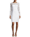 3/4-Sleeve Lace Sheath Cocktail Dress