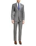 Plaid WOOL Two-Piece Suit, Light Gray