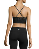 Aria Lace Sports Bra, Black/Buff