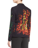 Floral-Print One-Button Jacket, Multicolor