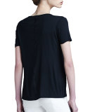 Short-Sleeve Classic Scoop-Neck Tee, Black