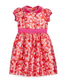 Petite Roses Mikado Dress, Ruby/Fuchsia, Size 3-6