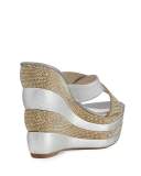 Crystal Crisscross 135mm Wedge Sandal, Gold