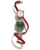 The 34mm Birdy Rose Golden Double-Wrap Watch, Red