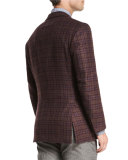 Cashmere Check Sport Coat, Brick Multi Check