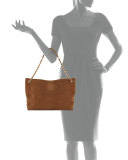 Marion Slouchy Suede Chain Tote Bag, River Rock
