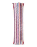 Long Metallic Fringe Zigzag Scarf, Pink/Purple
