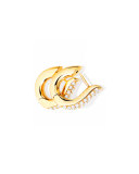 Pavé Diamond Hoop Earrings in 18K Yellow Gold