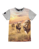 Raven Running Lions Jersey Tee, Gray, Size 2-12