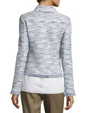 Prishna Space-Dye Tweed Jacket, Blue/White