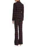 Plaid Two-Button Blazer, Red/Midnight