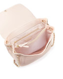 Marion Quilted Small Flap Shoulder Bag, Pale Apricot