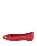 Enea Leather Ballerina Flat, Pamplona Red