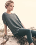 Horizontal-Ribbed Sequin Cashmere Top