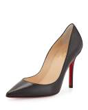 Apostrophy Pointed Red-Sole Pump, Black