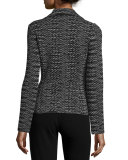 Space-Dye Two-Button Blazer, Black