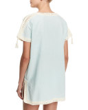 Nerano Crocheted Linen Tunic Coverup with Tassels