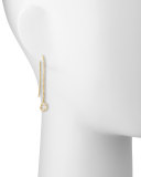 18k Gold Linear Diamond Drop Earrings
