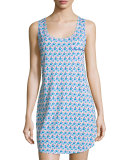 Bella Printed Sleeveless Nightshirt, Purple/Blue