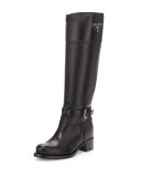 Cervo Logo Riding Boot, Black (Nero)