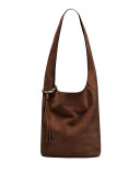 Finley Courier Suede Hobo Bag, Brown
