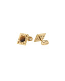 Tiger Eye & Diamond Cufflinks in 18K Gold